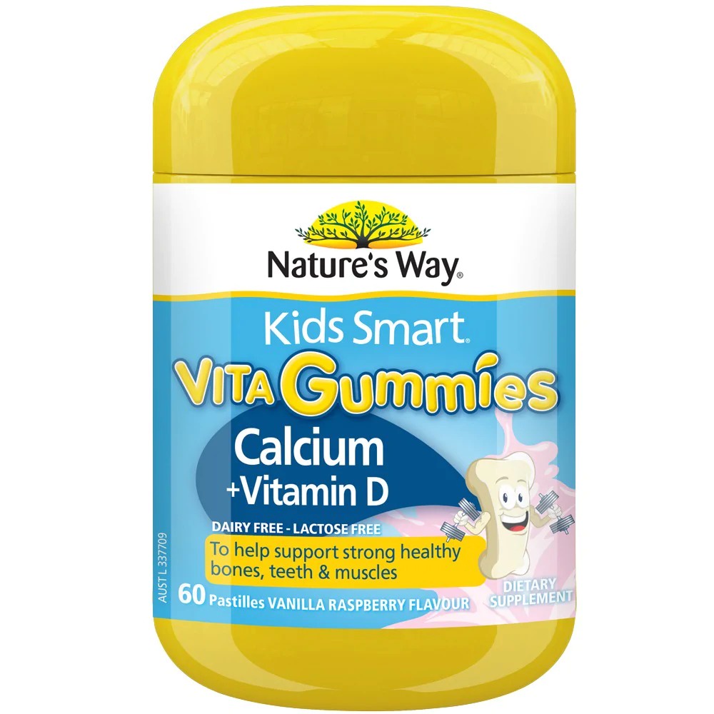 Nature's Way Kids Smart Vita Gummies Calcium + Vit D 60 pastilles