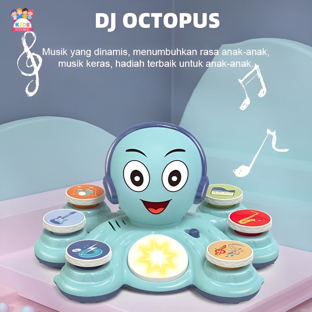 Music DJ Gurita | Mainan Edukasi Anak 3-4-5 Tahun | Octopus Rock | Kado Ulang Tahun Anak Laki Laki | Mainan Terbaru 2023