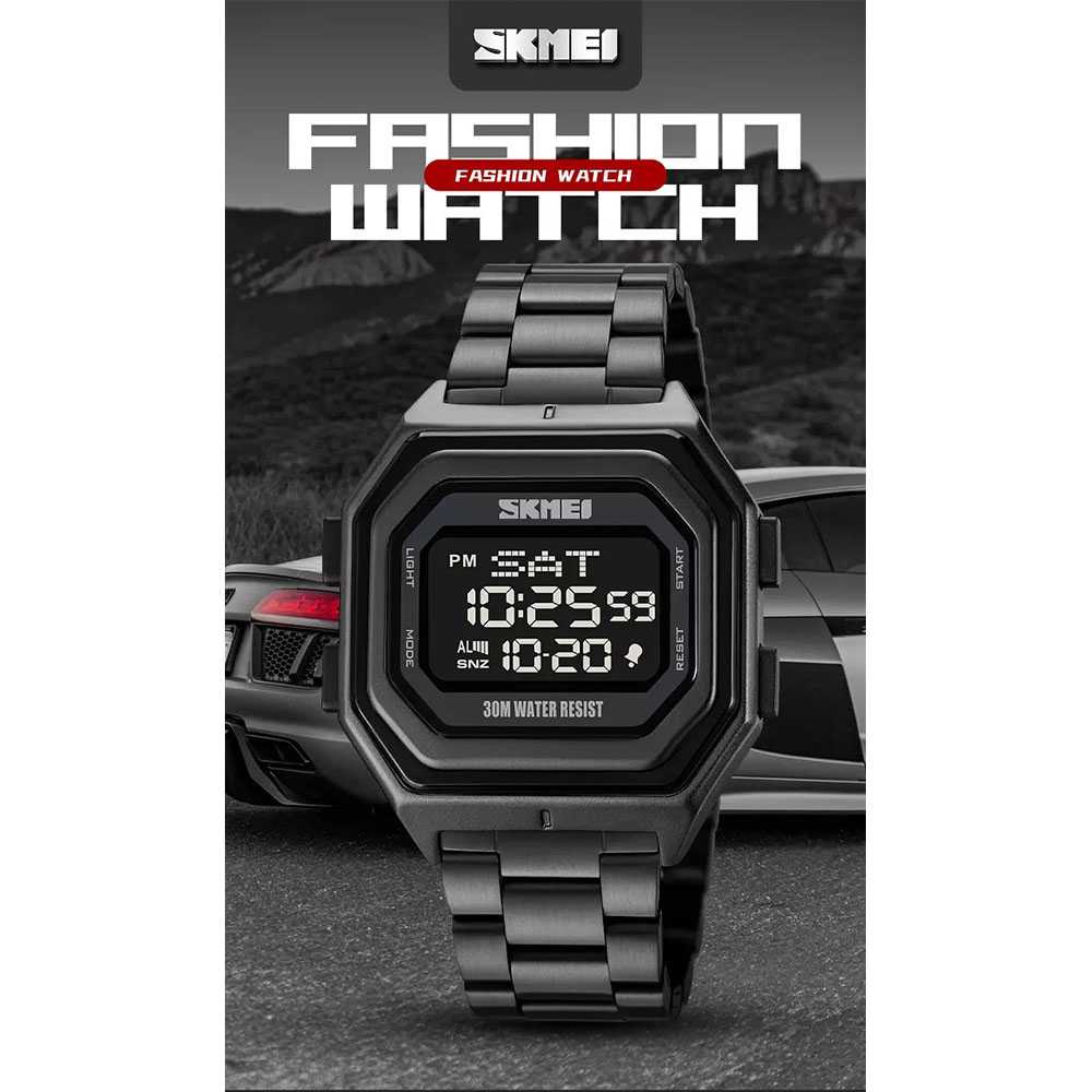 SKMEI Jam Tangan Kasual Pria Digital Alarm Waterproof with EL Light - 1875