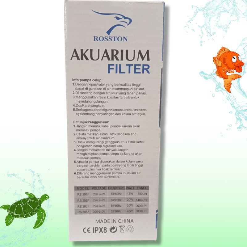 Pompa Kolam Aquarium Internal Filter ROSSTON RS 301F