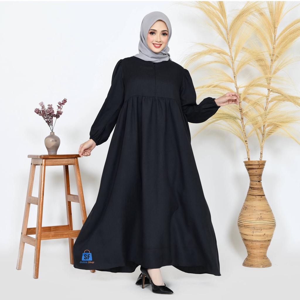 GAMIS /DRESS / BAHAN KATUN MADINAH POLOS BASIC FODU