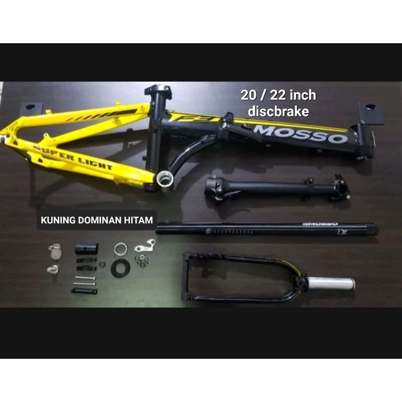 KOMPLIT FRAME SEPEDA LIPAT MOSO F3 TAIWAN 20 / 22 INCH FRAME SELI MOSO ALLOY ALUMUNIUM