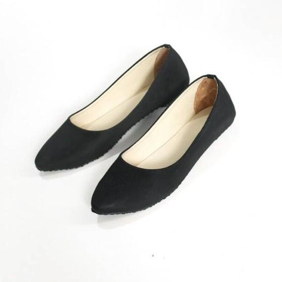 Flat Shoes Wanita Hitam Flat Shoes Wanita - Flatshoes Polos - SEPATU BALET WANITA POLOS "LOG.18Ja23ᴮ