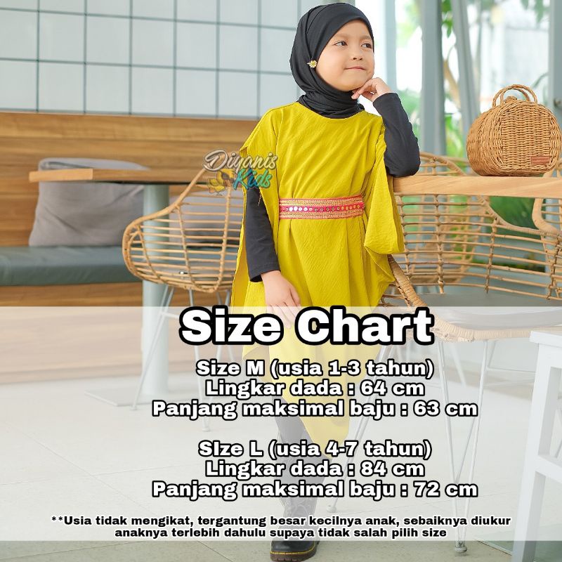 REYNA-kaftan anak/ kaftan anak/Dress anak bahan crincle airflo