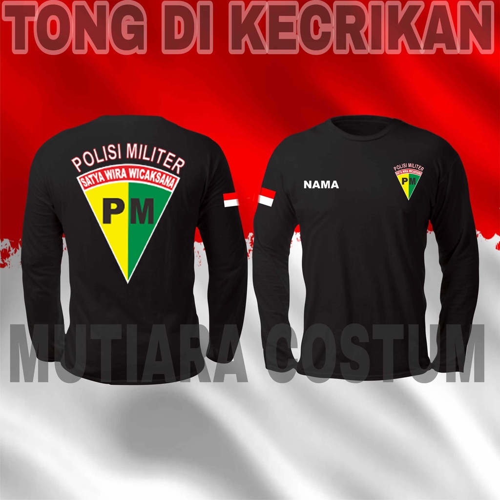 KAOS POLISI MILITER PM LENGAN PANJANG WARNA HITAM