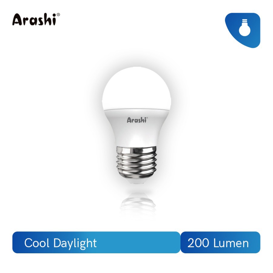 Arashi Beat Lampu LED Bulb 3 Watt Cool Day Light Cahaya Putih Original