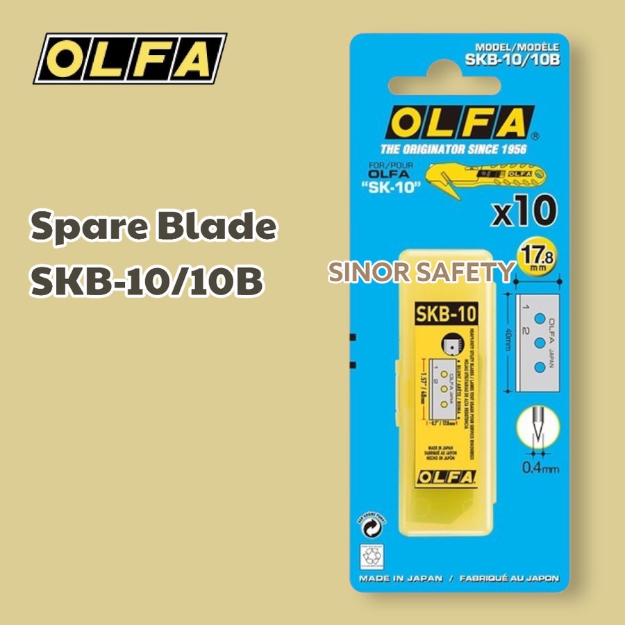 Olfa Cutter REFILL SKB-10/10B Spare Blade 10 pcs Per Pack