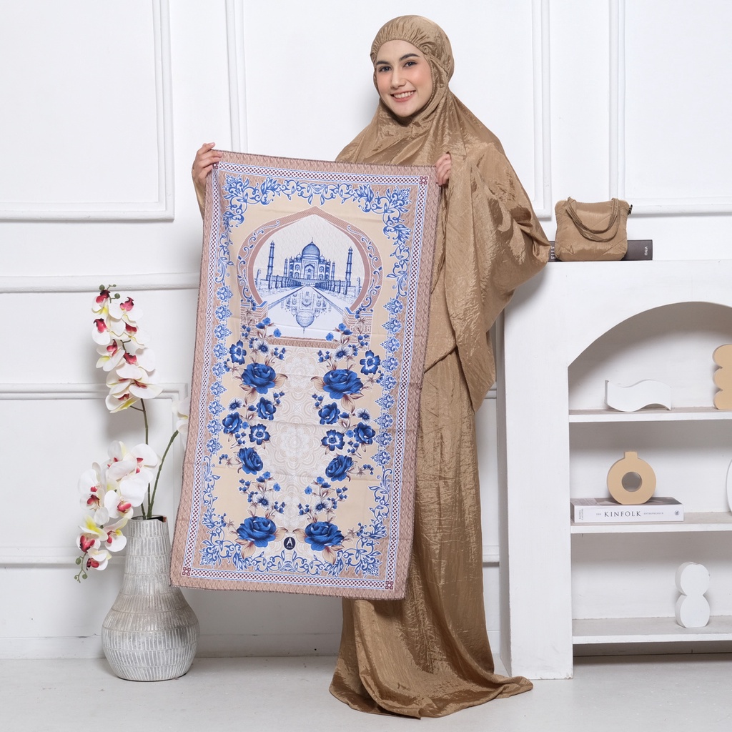 Arbifa - Set Sajadah + Mukena Parasut Traveling Azizah Dewasa Parasit Premium