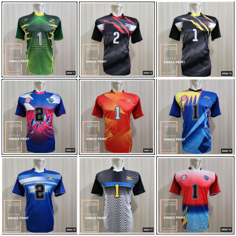 ( LUSINAN ) Real pict KAOS JERSEY VOLI KAOS FUTSAL SINGLE PRINTING