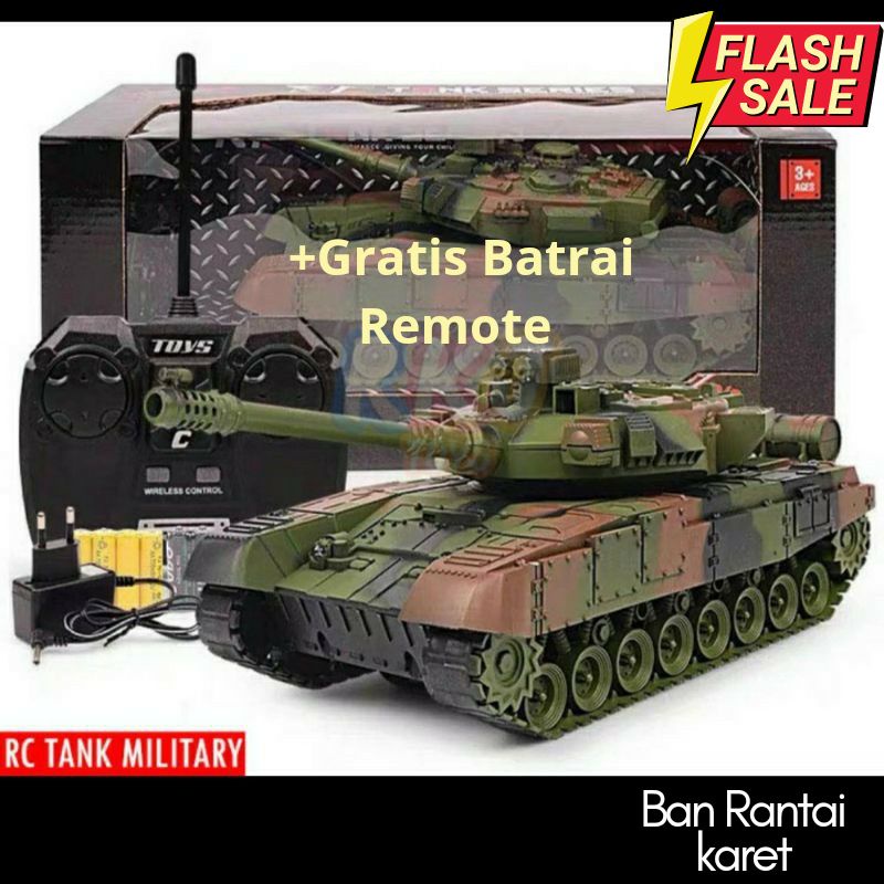 Mainan Anak RC Tank remot kontrol Tank military besar mainan remote control