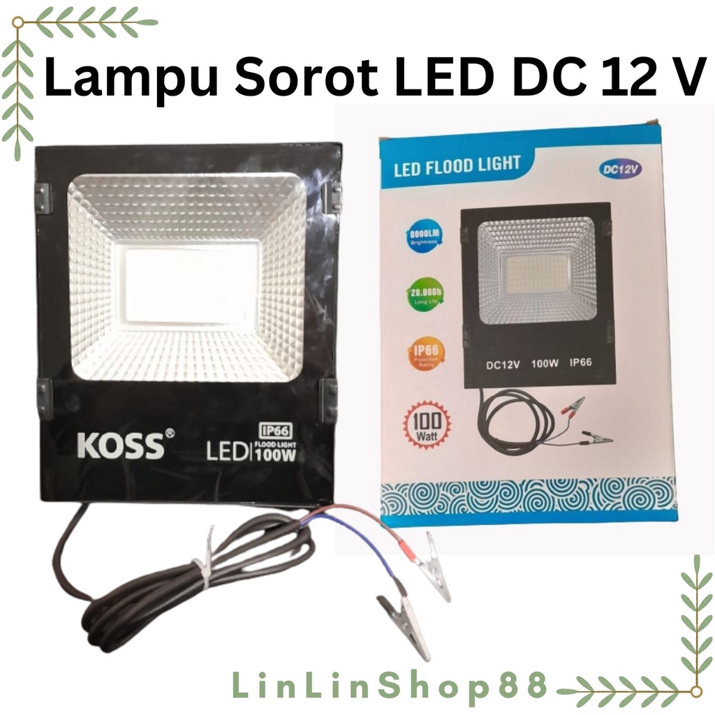 Lampu Sorot DC 100 Watt Aki Tembak 12V