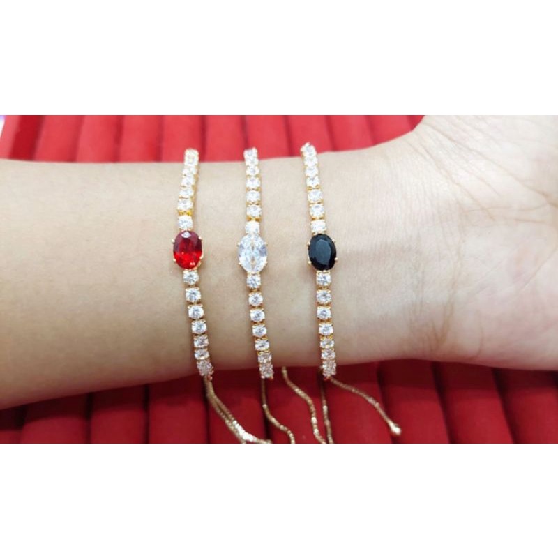 NJ125. Gelang tangan serut xuping dewasa lapis emas dgn mata zircon