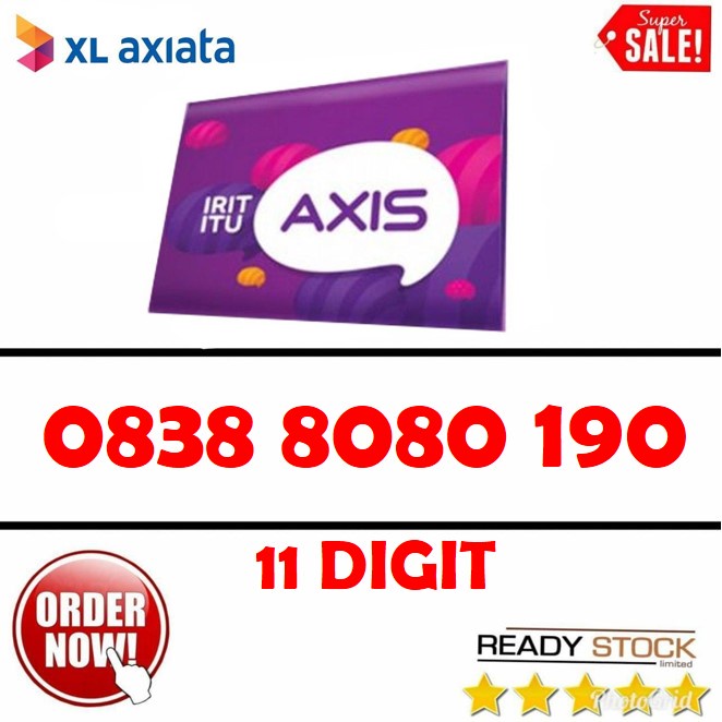 Nomor cantik AXIS Axiata 4G ready kartu perdana 11 DIGIT TERBAIK 0141
