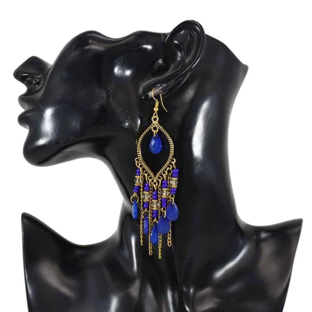 Mxbeauty Anting Rumbai Panjang Kreatif Vintage Hadiah Perhiasan Aksesoris Ear Hook Gaya Etnik Wanita Drop Earrings