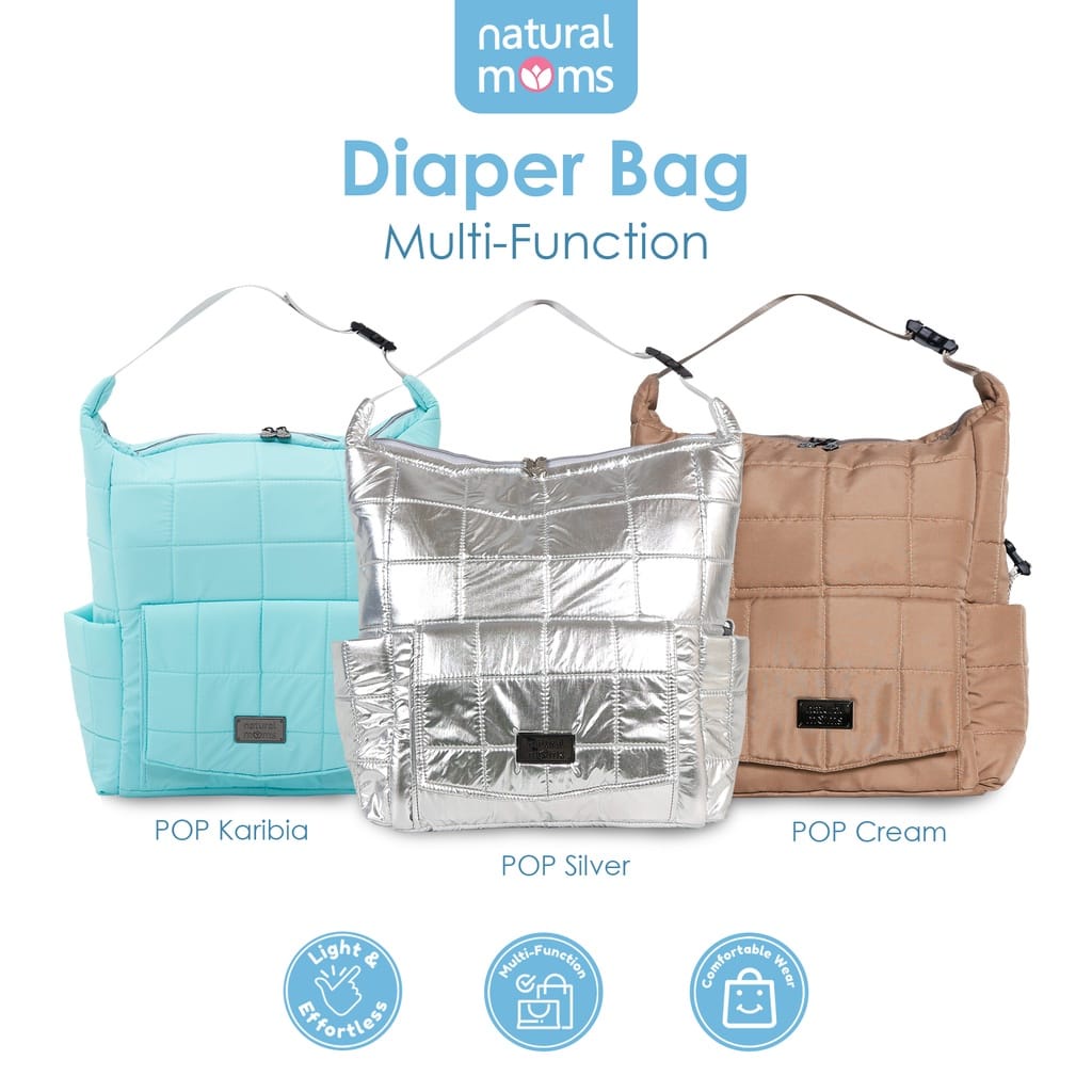 Natural Moms Diaper Bag Multi-Function Pop 2in1- Tas Popok Bayi NM-DP2IN1