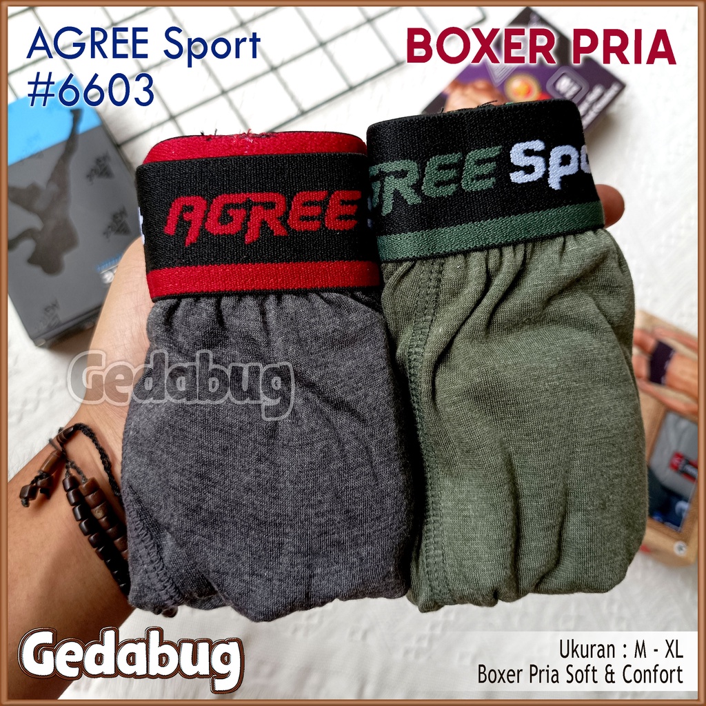 [ 2pc ] CD BOXER AGREE 6603 | Celana dalam pria Sport Agree 6603 Mens Brief | GEDABUG