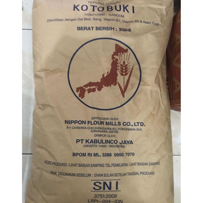 

Tepung Terigu Kotobuki - Protein Rendah 25kg - Gosend / Grab Only!!!