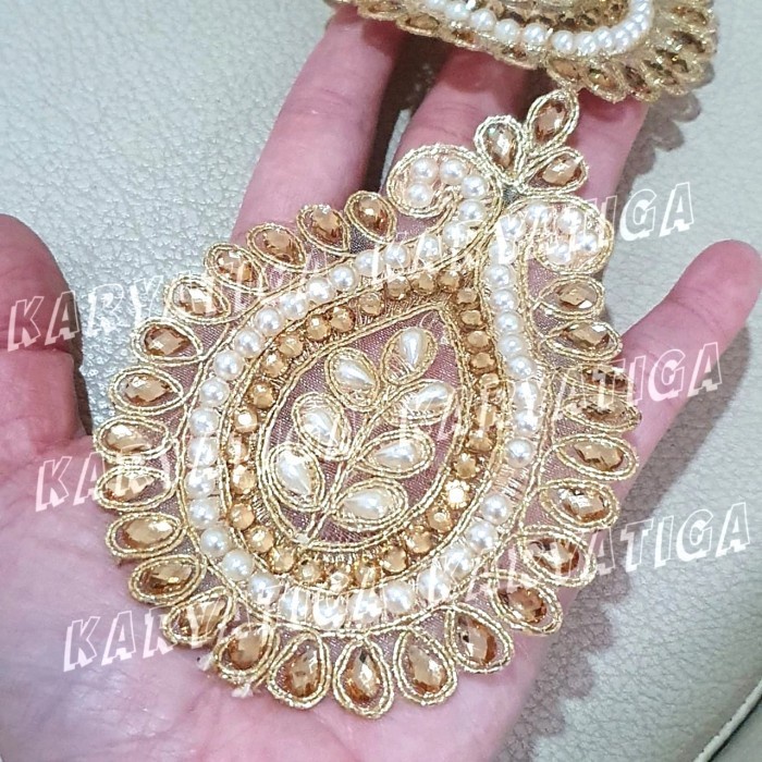 Renda (Per 1 Pcs) Kode 18731 - Renda India Bordir Full Manik Mote