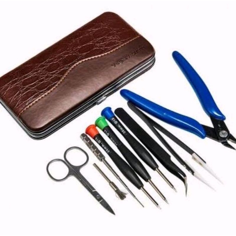 toolkit v3 perkakas lengkap dompet coklat 1 set