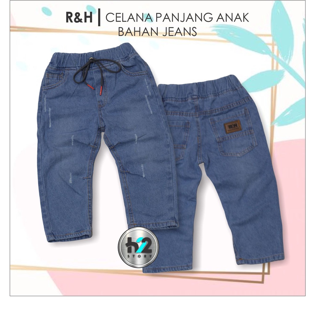 Setelan Celana Panjang Anak Bahan Jeans Untuk Usia 3-12Tahun by Him22Story