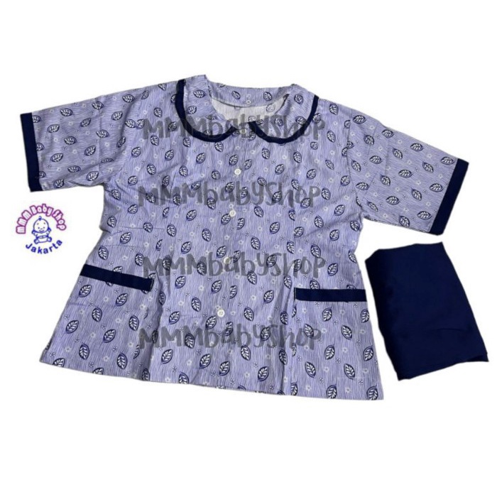baju suster Baju seragam suster batik motif (baju pendek & celana panjang) AYUMI - DAUN UNGU, XL(Z7K