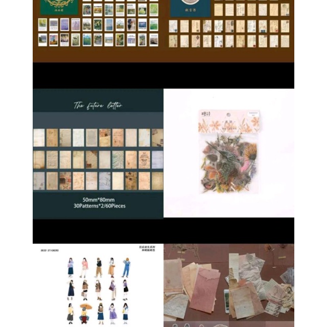 

Paket scraft dan stiker journal kertas aestetik murah