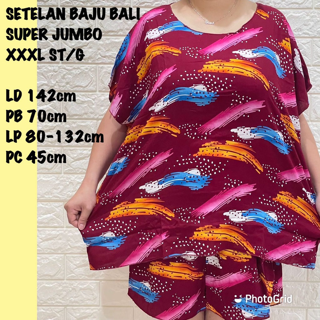 PROMO MURAH !!! SETELAN BAJU BALI MOTIF SUPER JUMBO FIT TO XXXL