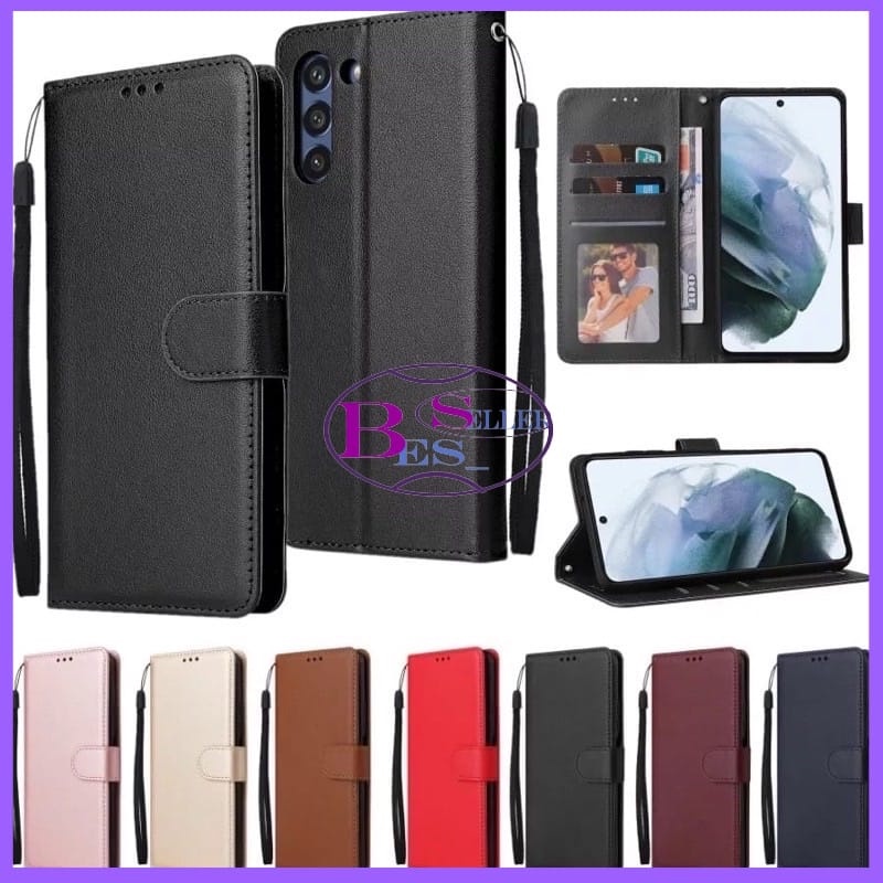 Leather Case Flip Cover Wallet SAMSUNG GALAXY S6 S7 Flat S20 S21 Fe S21+ S21 S22 S22+ Ultra Leather Case Dompet Kulit Casing Lipat