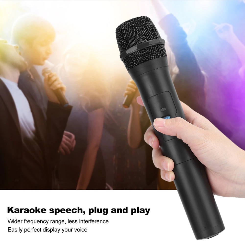 FLECO F-M02 Mic Profesional Wireless Microphone | Mic wireless Fleco F M02 mic karaoke profesional microphone wireless single | Mic Tanpa Kabel / Professional Microphone Wireless Fleco FM02 | FMS