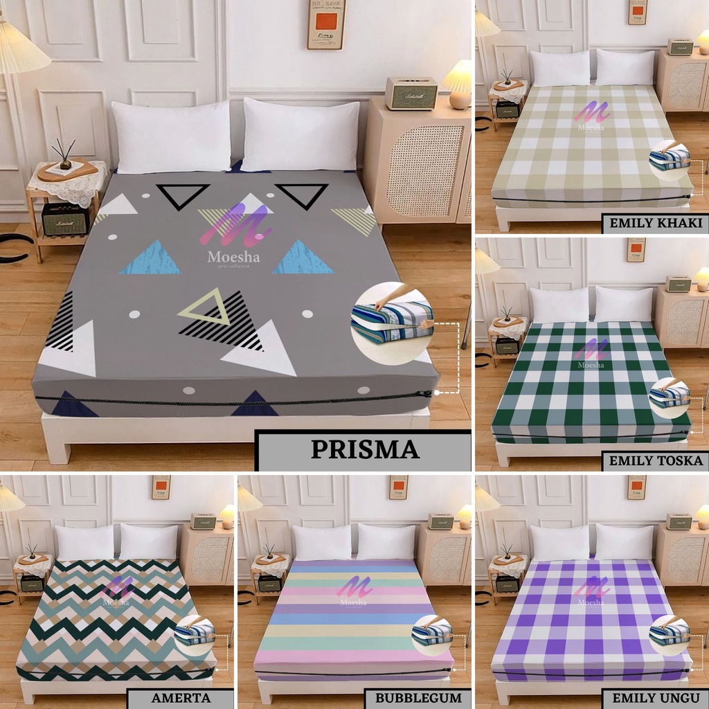 Sarung Kasur Murah Ukuran 180x200 Sprei Resleting Katun King No 1 Tinggi 15 dan 20