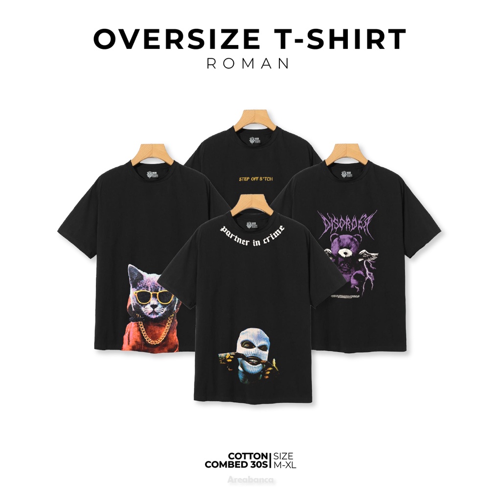Kaos Oversize Distro Unisex | Oversize T-Shirt Roman Series - Areabanca
