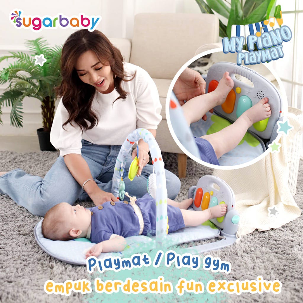 My Piano Playmat Baby Gym Musik Mainan Rattle Lampu/Mainan Gym Bayi/Playgym/Mainan Anak/Matras Bayi Piano Nyaman