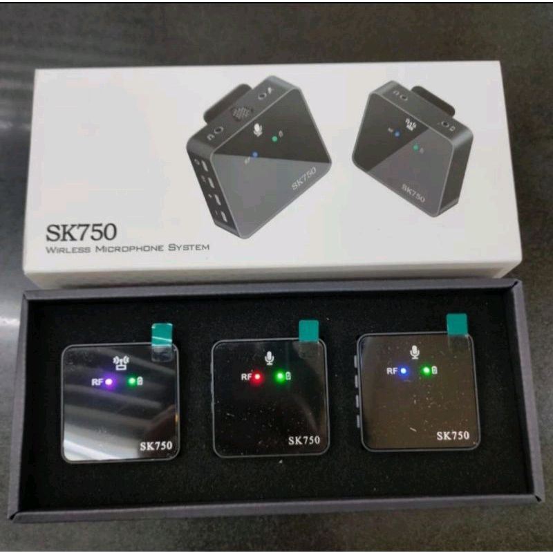 Microphone Mic Clip On Wireless SK750 For Camera and Hp Microphone Dual