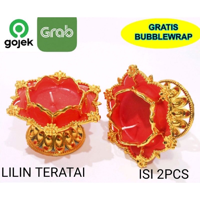 Lilin teratai lilin sembahyang bentuk teratai ukuran kecil