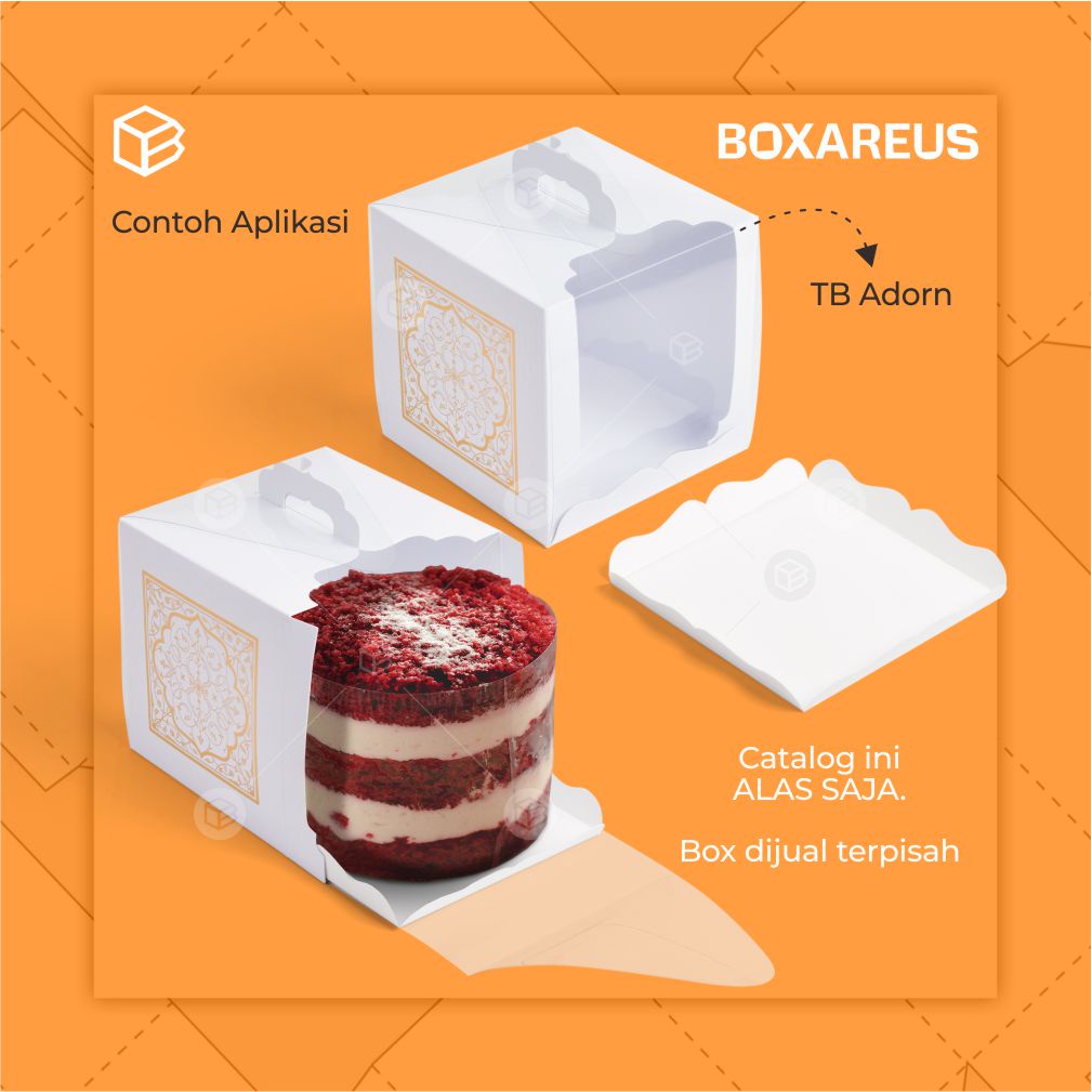 Alas Mini Korean Cake Box Chiffon Tray Kue Tatakan Kotak Dus | AA14