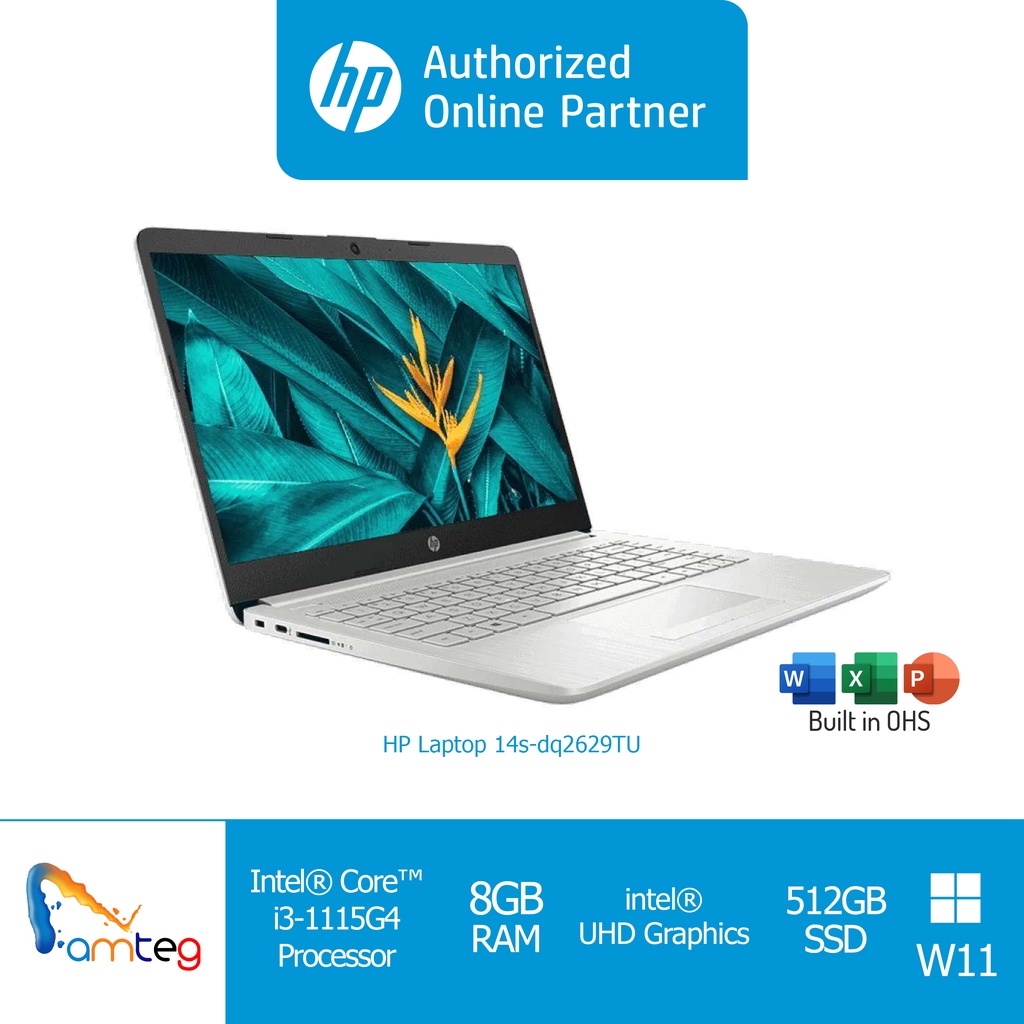 HP Laptop 14s DQ2629TU / Intel Core i3 / 8GB / 512GB / Win 11 7C7X1PA