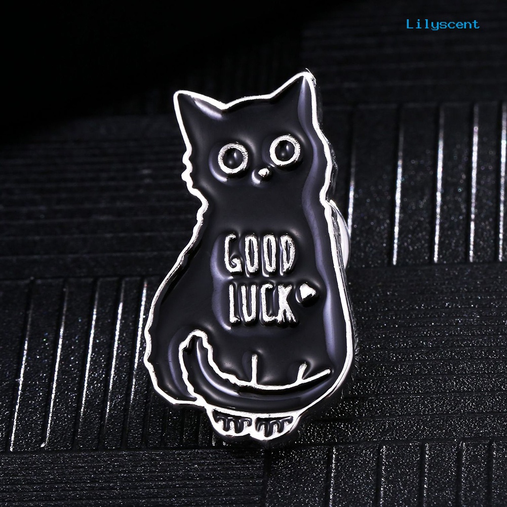 [LS] Good Luck Kartun Kucing Bentuk Bros Pin Kemeja Jaket Kerah Breastpin