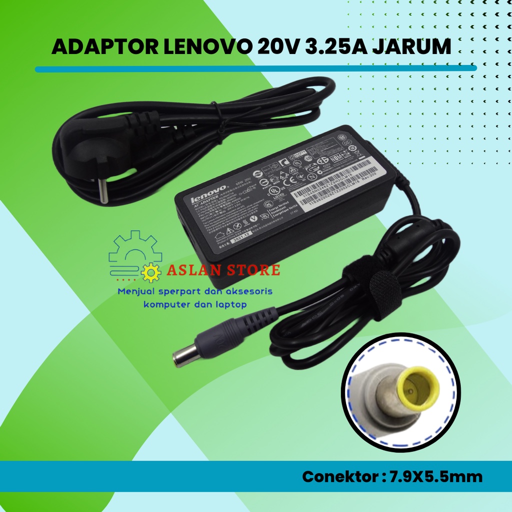 Adaptor Lenovo 20V 3.25A Thinkpad t410 t420 t430 x220 x230 L410 L412 L420 e420 IBM/Lenovo ThinkPad R60,T60,Z60 Series