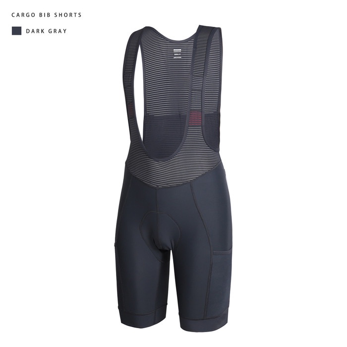 SPEXCEL BIB SHORT DARK GREY, ITALY PAD,SIDE POCKET,BKNRAPHA SANTIC PNS
