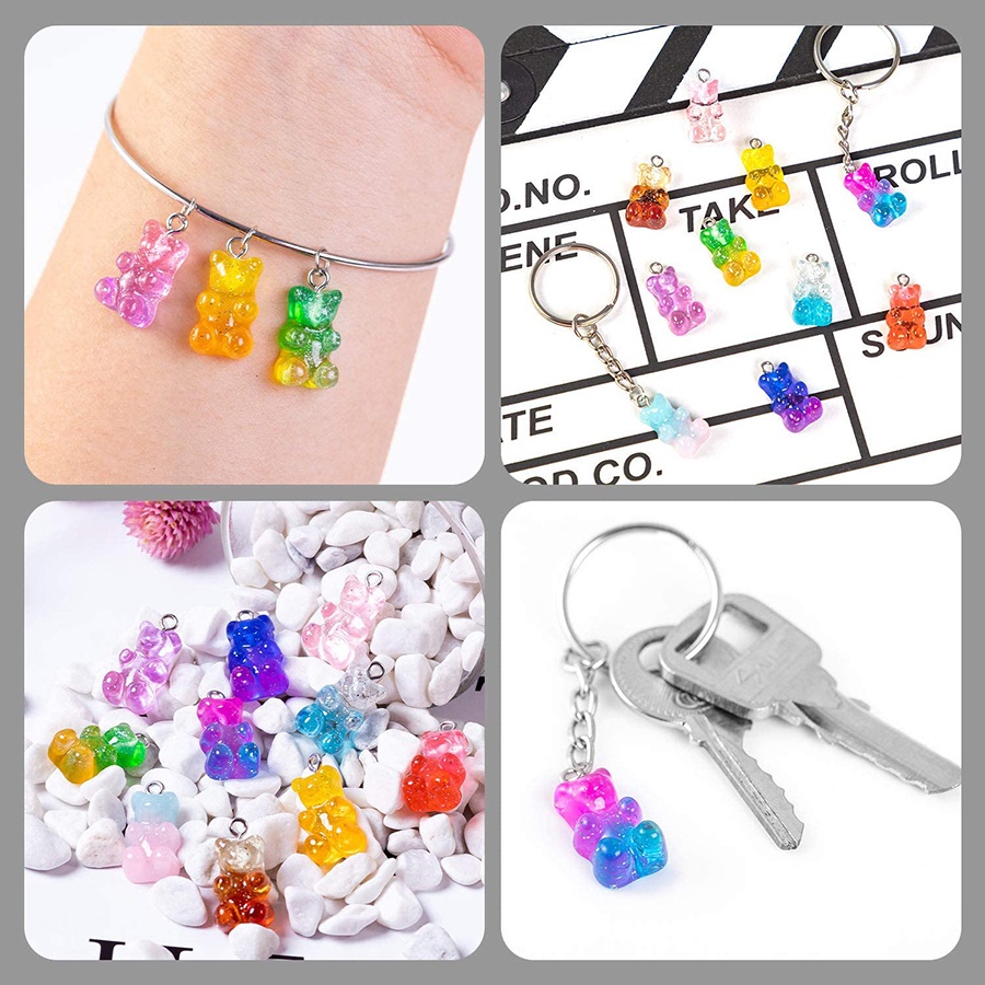 Penjualan Panas/Grosir/Lucu Permen Warna Gummy Bear Berbentuk Resin Charms Liontin/Buatan Tangan Membuat Gelang Kalung Anting Gantungan Kunci Supplier/Temuan Perhiasan DIY Membuat Aksesoris