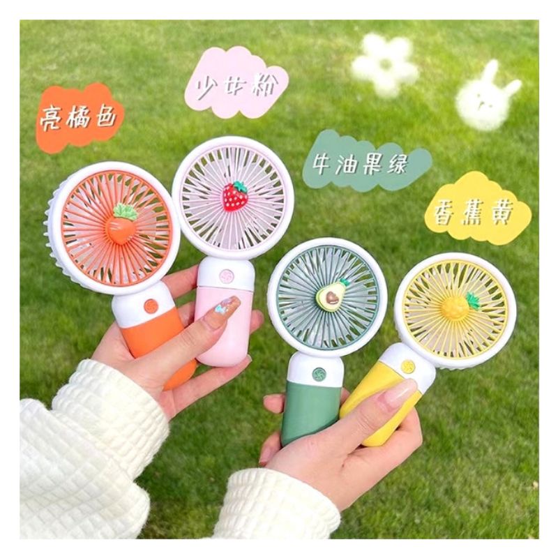 (OM) KIPAS ANGIN MINI GENGGAM CUTE MACARON BUAH/MINI FAN