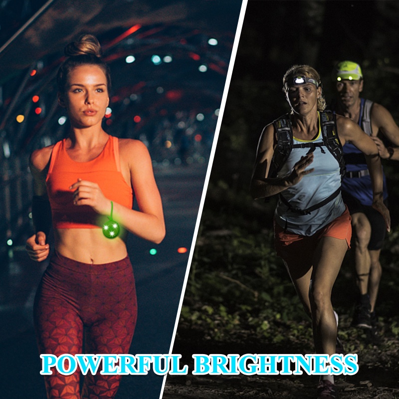 3mode Silikon Lampu Sepeda LED Kedip/Tahan Air Visibilitas Tinggi Hiking Lamp Kancing Bertenaga Baterai Liontin Tas Sekolah