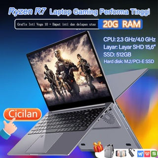 [Tersedia dari stok]Laptop Gaming 15.6” AMD Ryzen R7 3700U RAM 20GB+ 512GB SSD Gaming/pemrograman/Desain/Editing/Belajar Garansi Satu Tahun + Hadiah,Layar HD, Quad Core,Delapan Benang