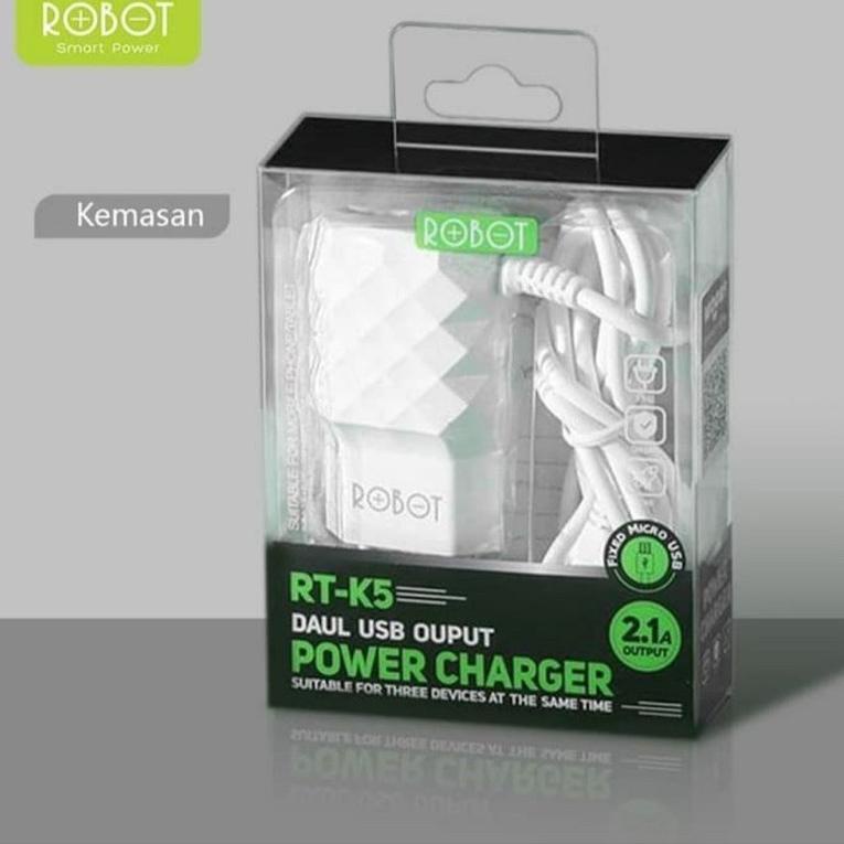 PBL.30Ja23ᴸ ◦ Charger Robot RT-K5 2.1A 2usb Casan Robot Original RT-K5