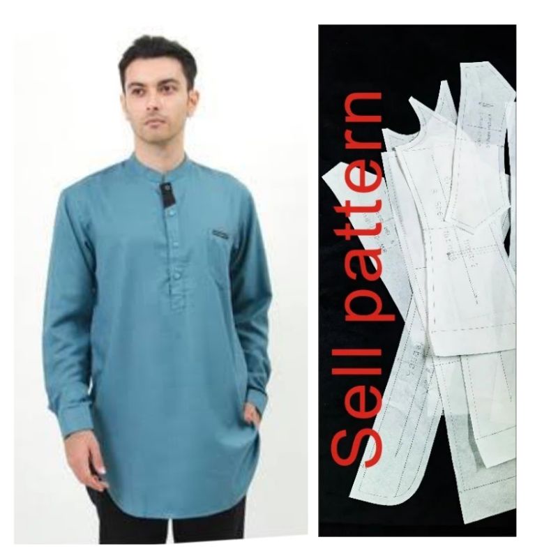 Pola Koko Kurta Dewasa Lengan Panjang (JUAL POLA BUKAN BAJU)