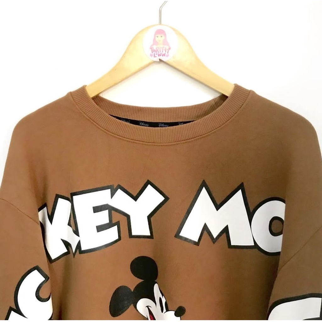 BIG MICKEY CREWNECK WANITA OVERSIZE BAHAN FLEECE