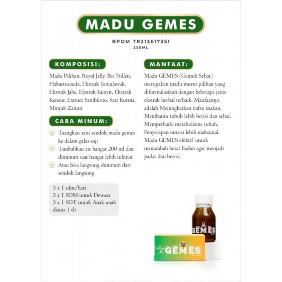 

Madu Gemes || Gemuk Sehat