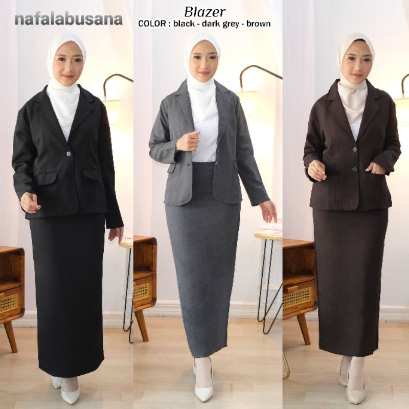 Setelan blazer  dan rok span panjang