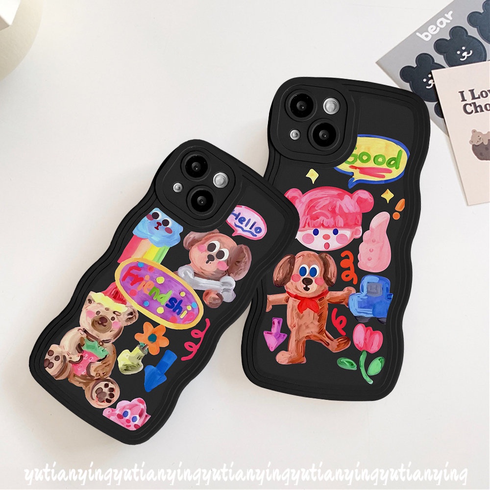 Kartun Graffiti Casing Realme C15 C35 C25s C17 C20 C21Y C12 C11 C33 C25 C25Y C30 C20A C3 Realme 9 10 5 6i 9Pro+9i 8i 7i 5i 7 8 8Pro Anjing Lucu Gadis Lucu Stiker Soft TPU Case