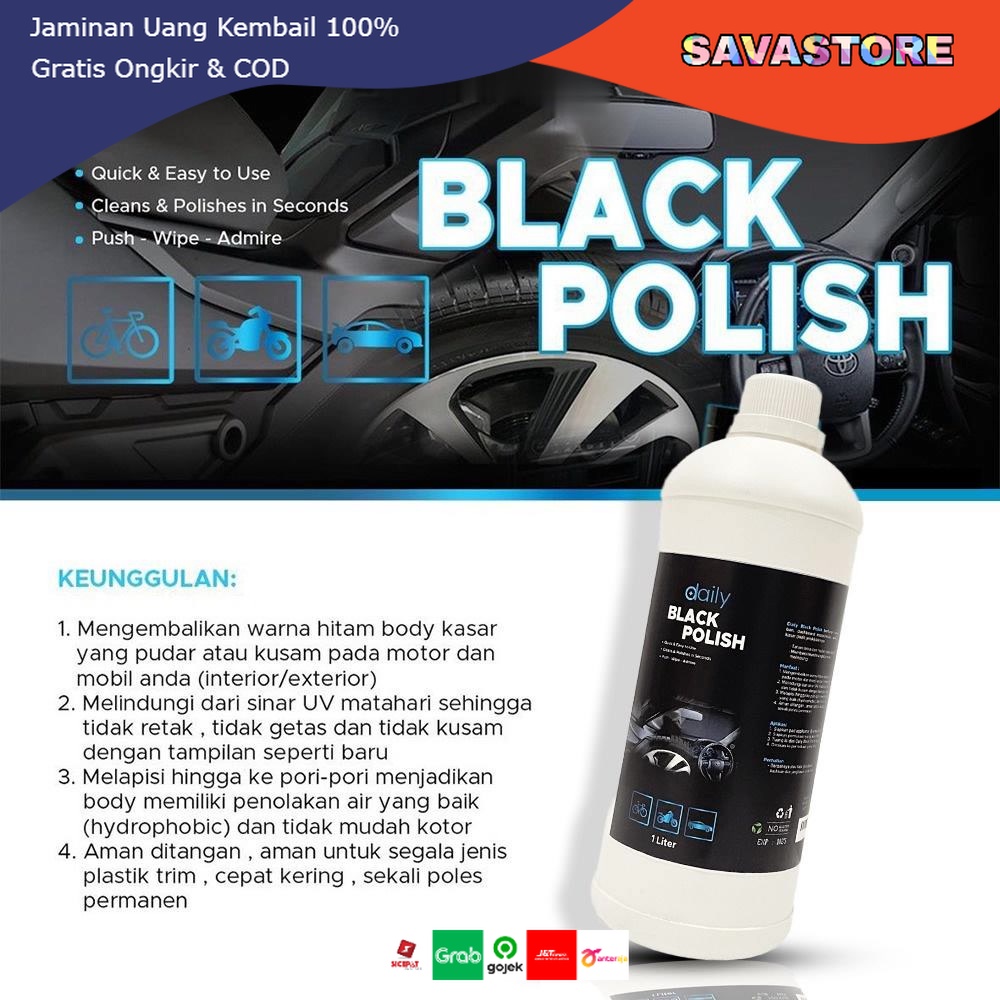 POLES BODY DASHBOARD KENDARAAN MOBIL DAN MOTOR PERMANEN DAILY BLACK POLISH